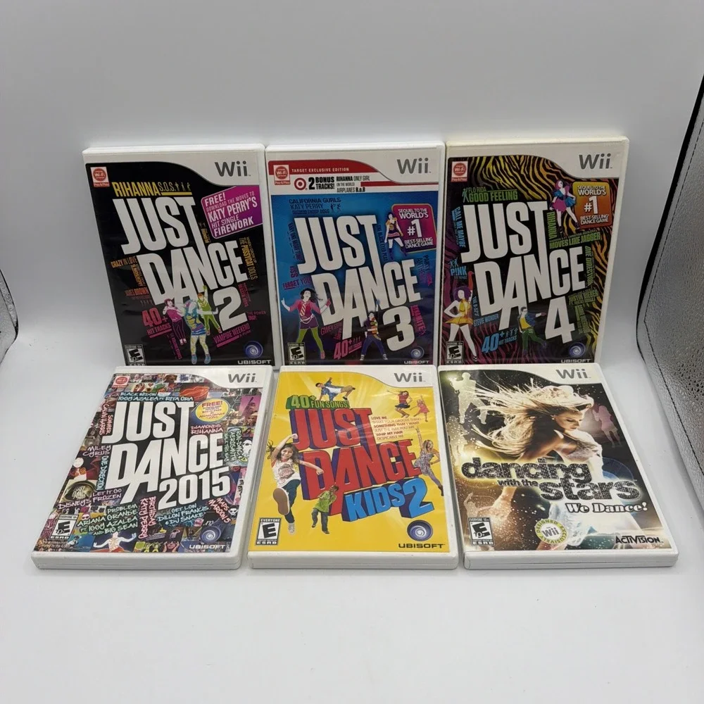 Wii Just Dance Game Lot Just Dance 2, 3, 4, 2015, Kids 2 Stars Games Lot Of 6
